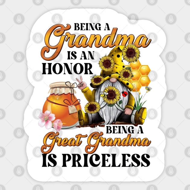 Flower Gnomes Being Great Grandma Is Priceless Mother's Day Sticker by cyberpunk art